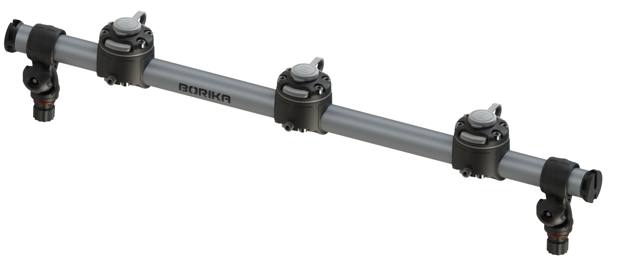 27 3/4" Long Round 1 1/4" Diameter Rail for Mounting 3 Accessories with dual base points